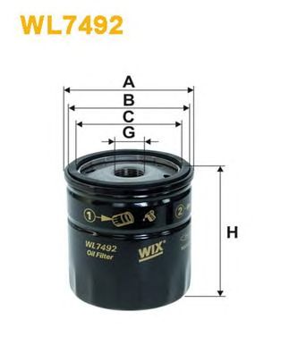 WIX FILTERS wl7492 -  Фильтр масляный двигателя
